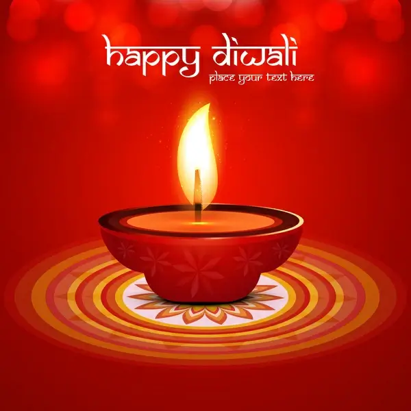 beautiful stylish rangoli happy diwali colorful festival background vector