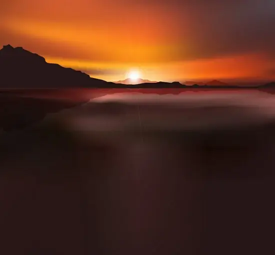 beautiful sunset scenery vector