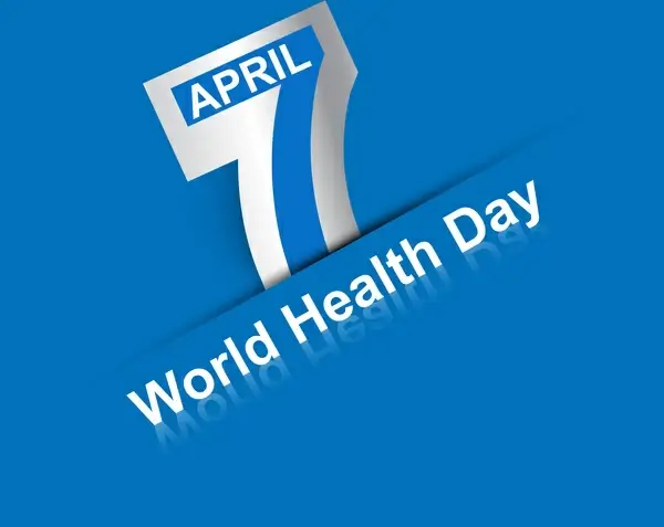 beautiful text 7 april world health day creative background vector