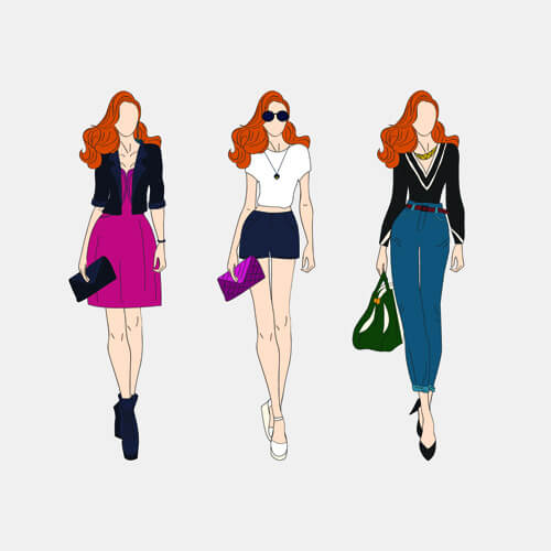 Beautiful with fashion models vector Vectors graphic art designs in ...