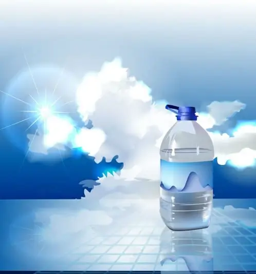 mineral water advertising banner modern 3d sketch