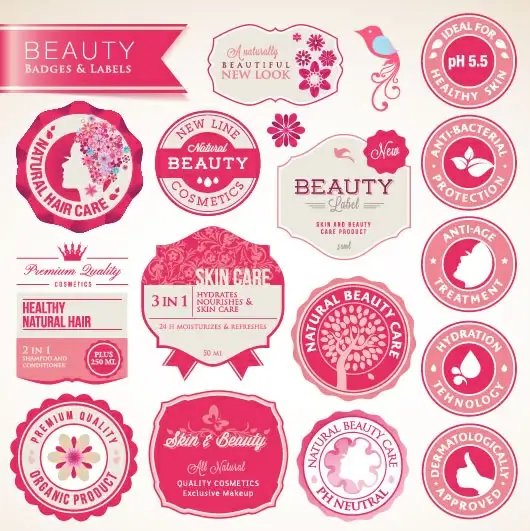 beauty badges and label vector