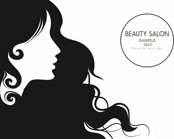 beauty salon advertisment black white design woman ornament