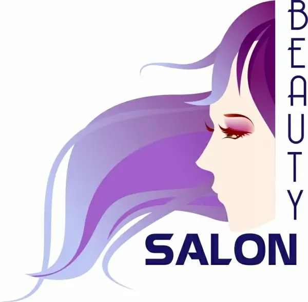 beauty salon banner colored woman icon ornament