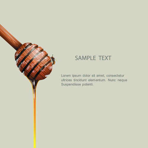 bee honey dripping effect background vector