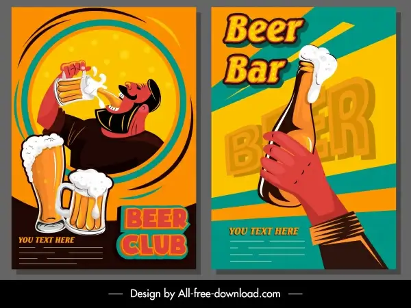 beer club posters colorful classical design