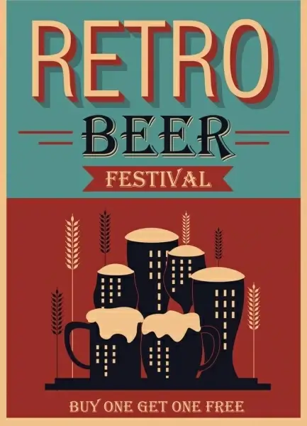 beer festival banner dark retro design
