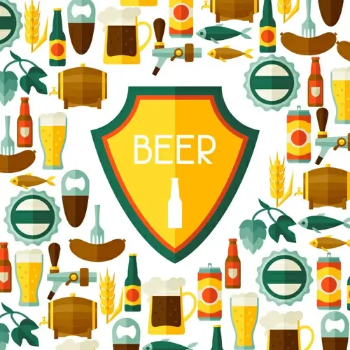 beer flat style background vector design