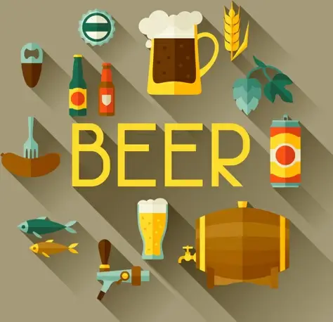 beer flat style background vector design