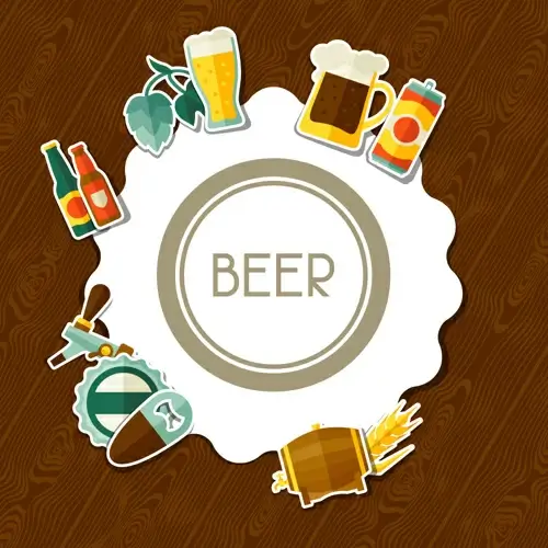 beer flat style background vector design