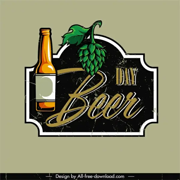 beer label template classical flat decor