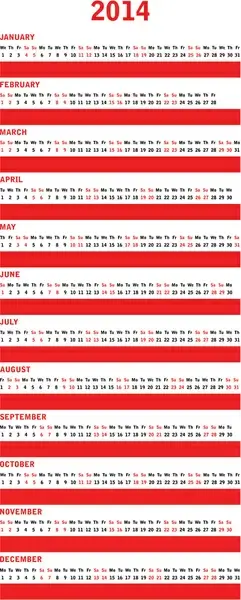 best calendars14 design elements vector