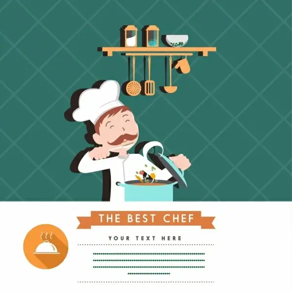 best chef advertisement cook kitchenwares icons ornament