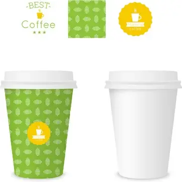 best coffee paper cup template vector