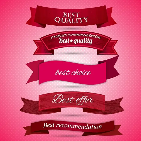 best quality red ribbon banner set