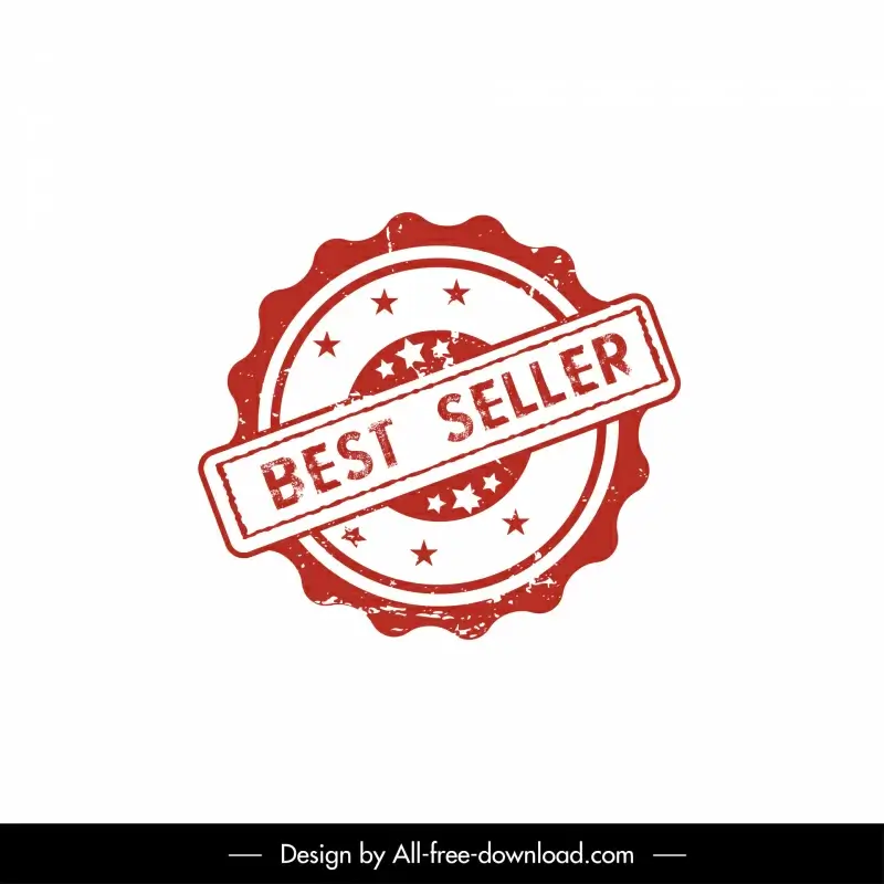 best seller stamp template retro flat serrated shape stars decor