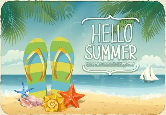 best summer holiday beach vector background