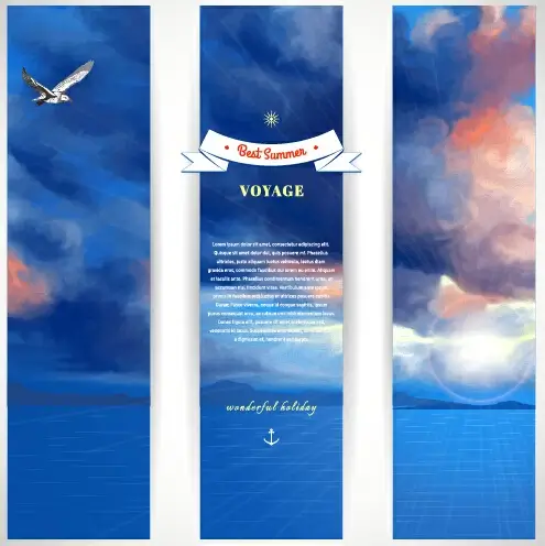 best summer voyage travel vector banner