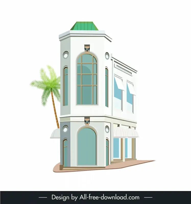 beverly hill breguet shop architecture template modern elegant 3d sketch