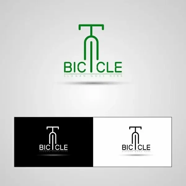 bicycle logotypes flat symbol isolation