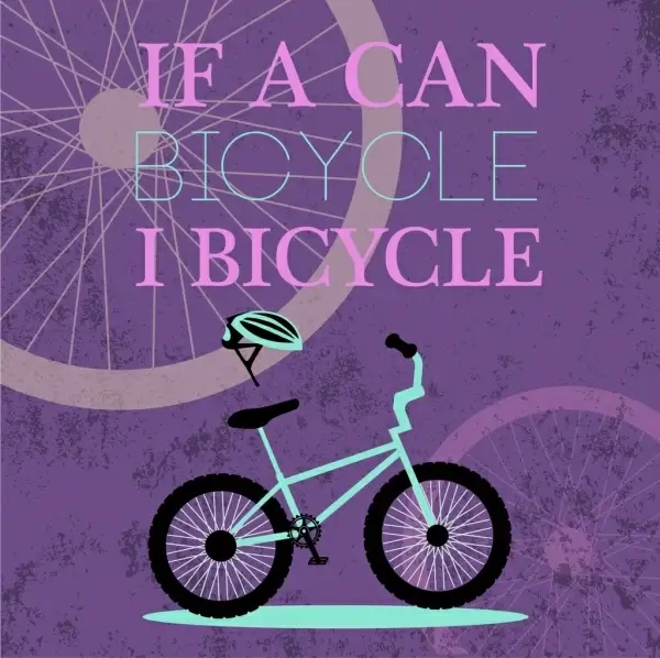 bicycle promotion banner violet grunge decoration