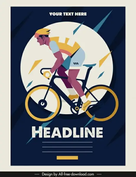 bicycle race poster cyclist icon classical design