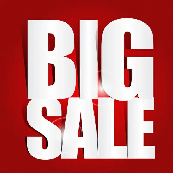 big sale poster with cut out letters