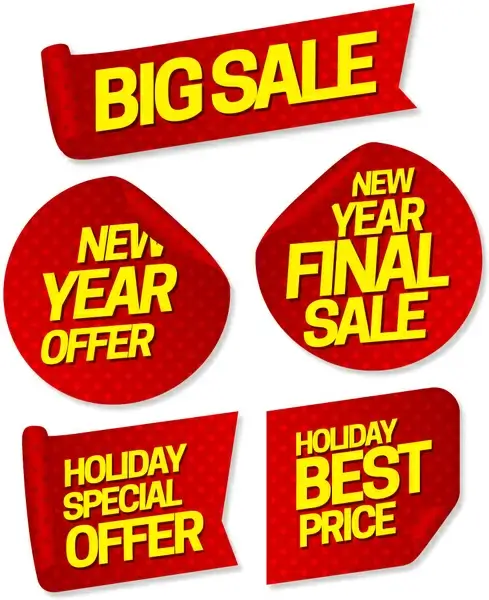 big sale promotion banners sets on various shapes 