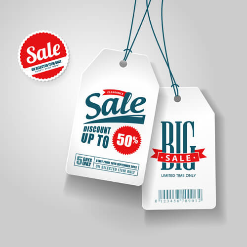 big sale tags creative vector