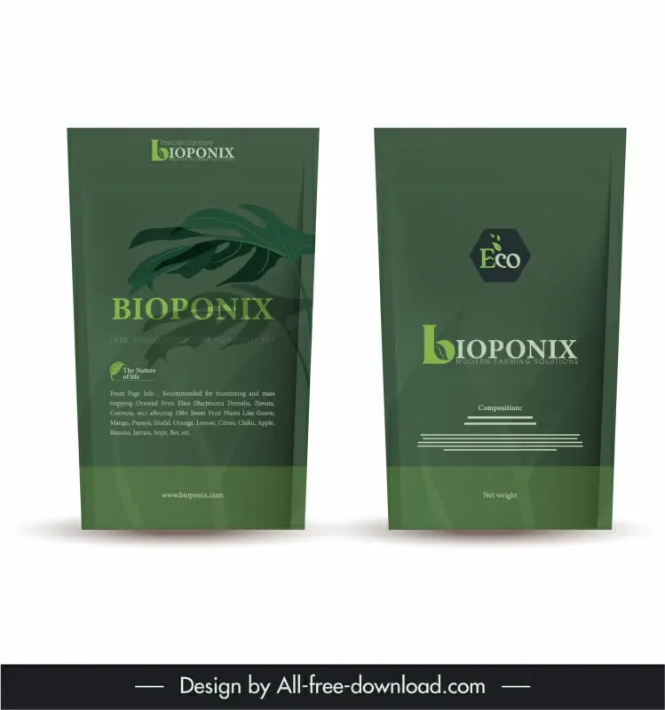 bioponix pesticide company packaging template blurred design leaves decor