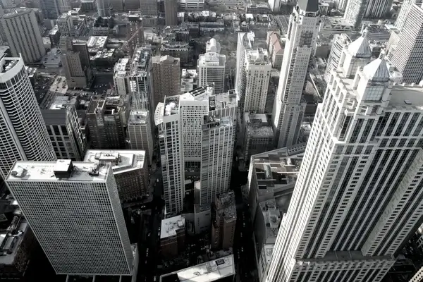 bird8217s eye view of city downtown