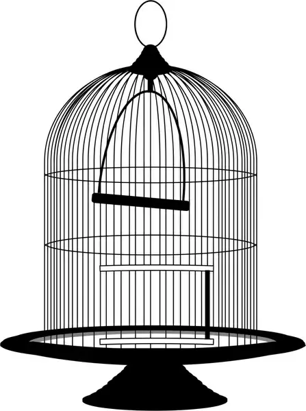 birdcage vector sketch illustration in black and white