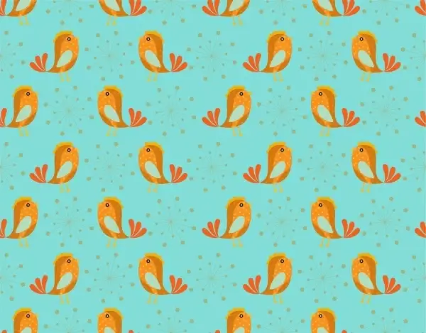 birds background colored repeating pattern design