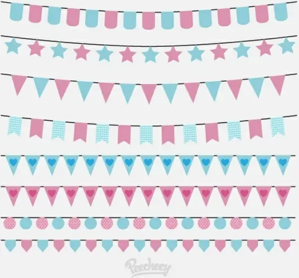birthday party flags set