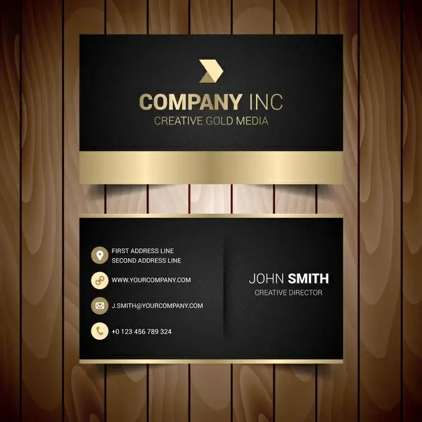 black and gold elegant business card