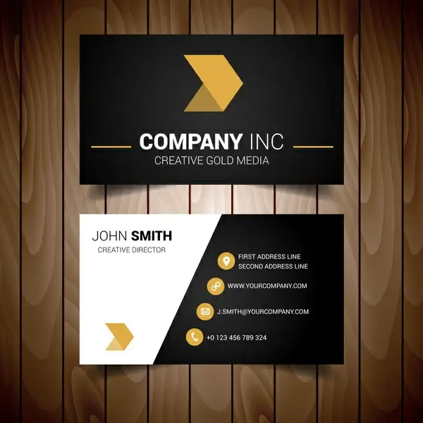 black and gold minimal business card