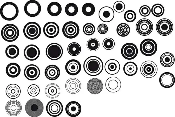 black and white design elements vector series 1 simple round