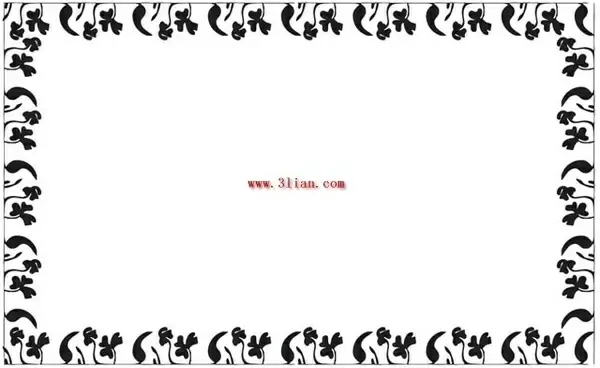 black and white floral border vector