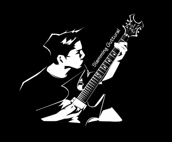 black and white guitar artist