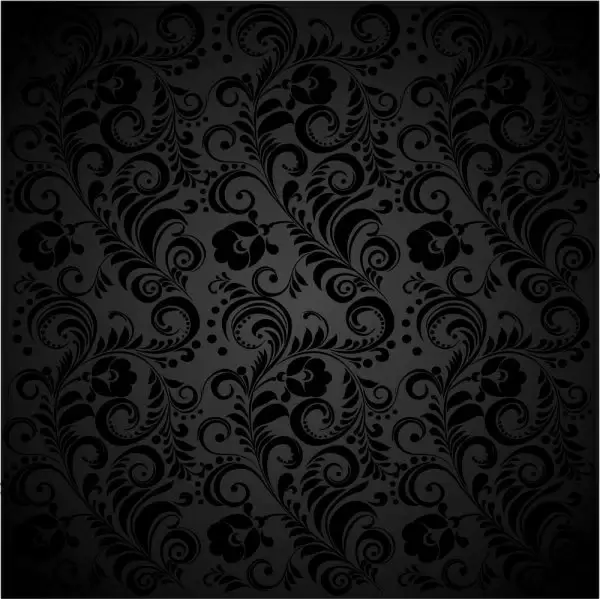 black background floral 02 vector
