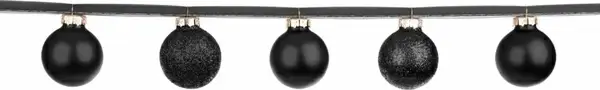 black baubles on a ribbon