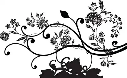 floral background black silhouette design classical style