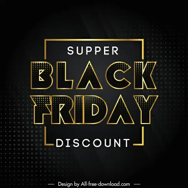 black friday poster template luxury golden black texts