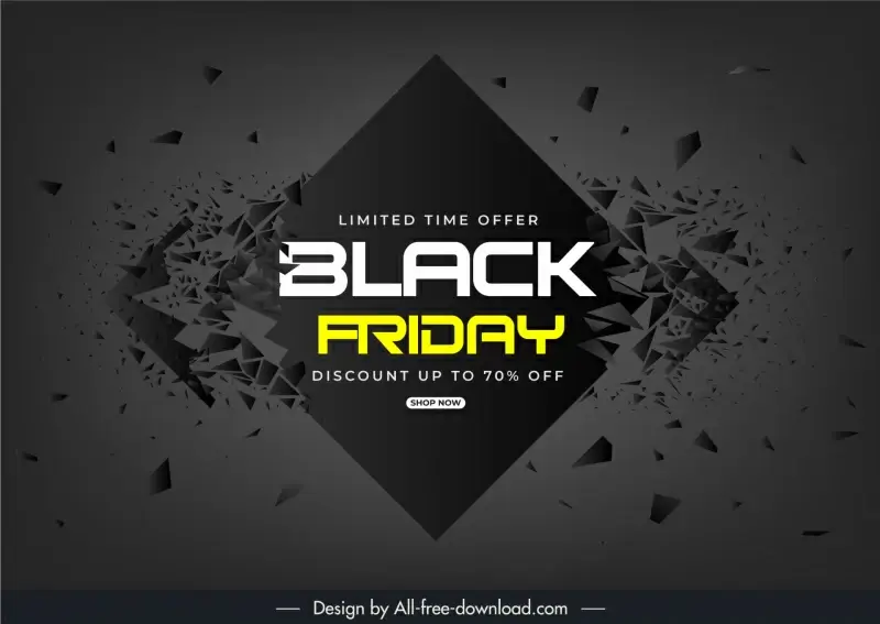 black friday sale background template dynamic bursting geometry 