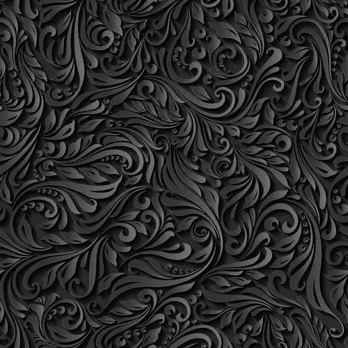 black paper floral seamless pattern vector