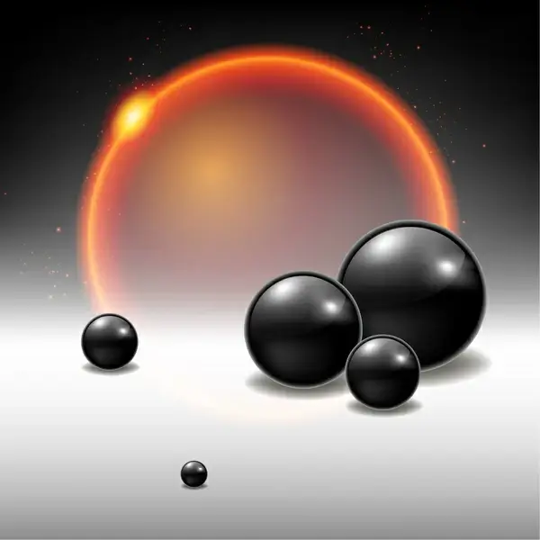 black sphere space background