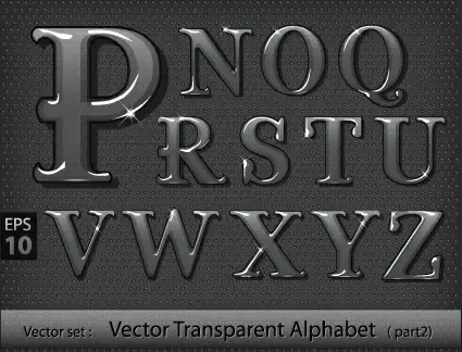 black transparent alphabet vector