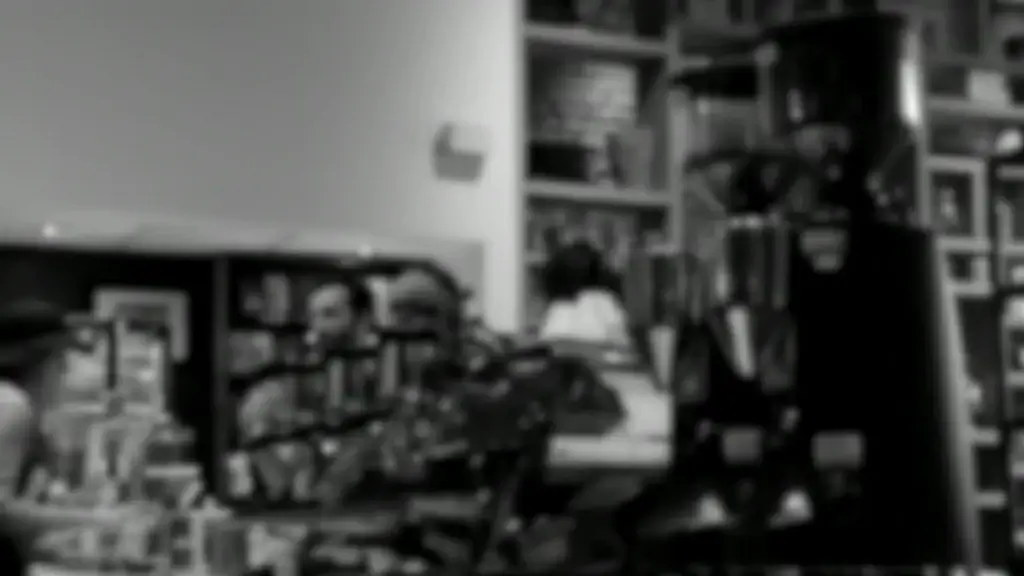 black white blurred clip of coffee shop activities