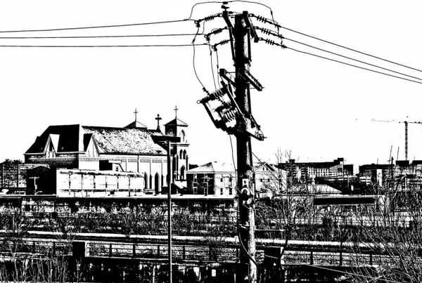 blackandwhite urban scene