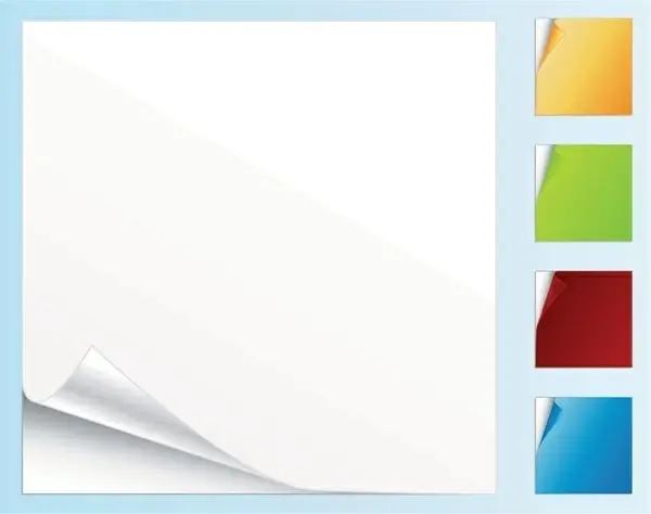 blank colored paper roll angle vector